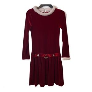 Youngland Red Velvet Keyhole Back Dress See Meas.